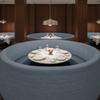 Fine Woven Texture Slate Blue Upholstered Banquette | Architectural Fabrics