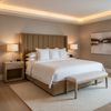 Smooth Pebble Grain Golden Bronze Upholstered Headboard | Architectural Fabrics