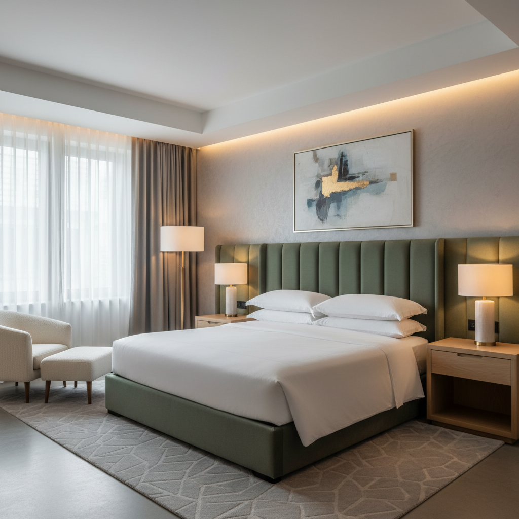 Stanley Aloe Upholstered Headboard | Architectural Fabrics