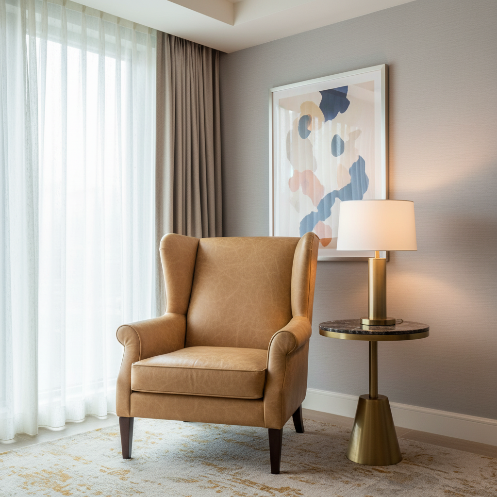 Trunk Bay - Buff Upholstered Chair | Architectural Fabrics