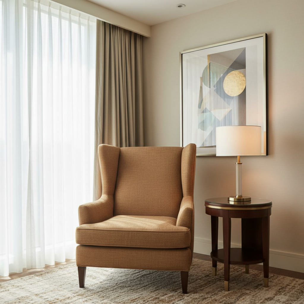 Fine Woven Texture Cocoa Bean Upholstered Chair | Architectural Fabrics