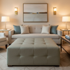 Pinnacle Rock - Parsley Upholstered Ottoman | Architectural Fabrics