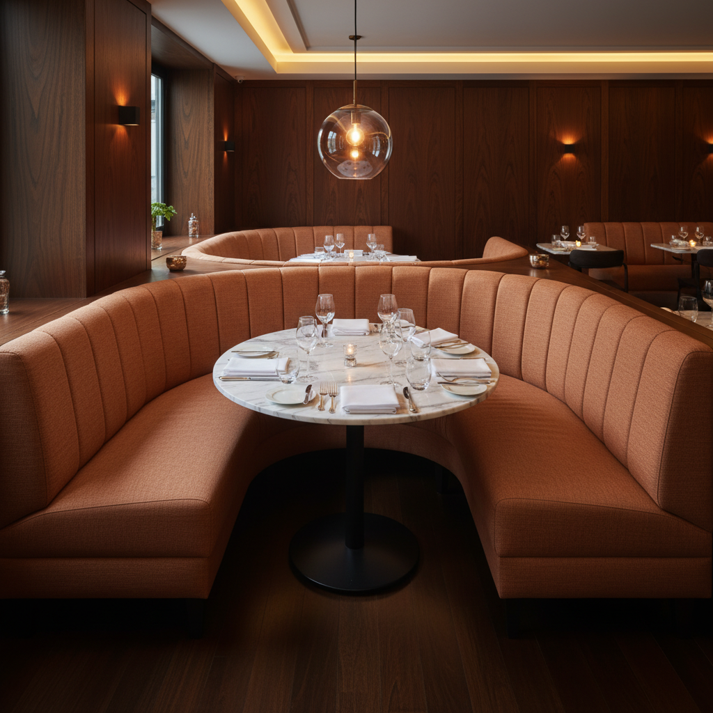 Linen Island - Autumn Upholstered Banquette | Architectural Fabrics