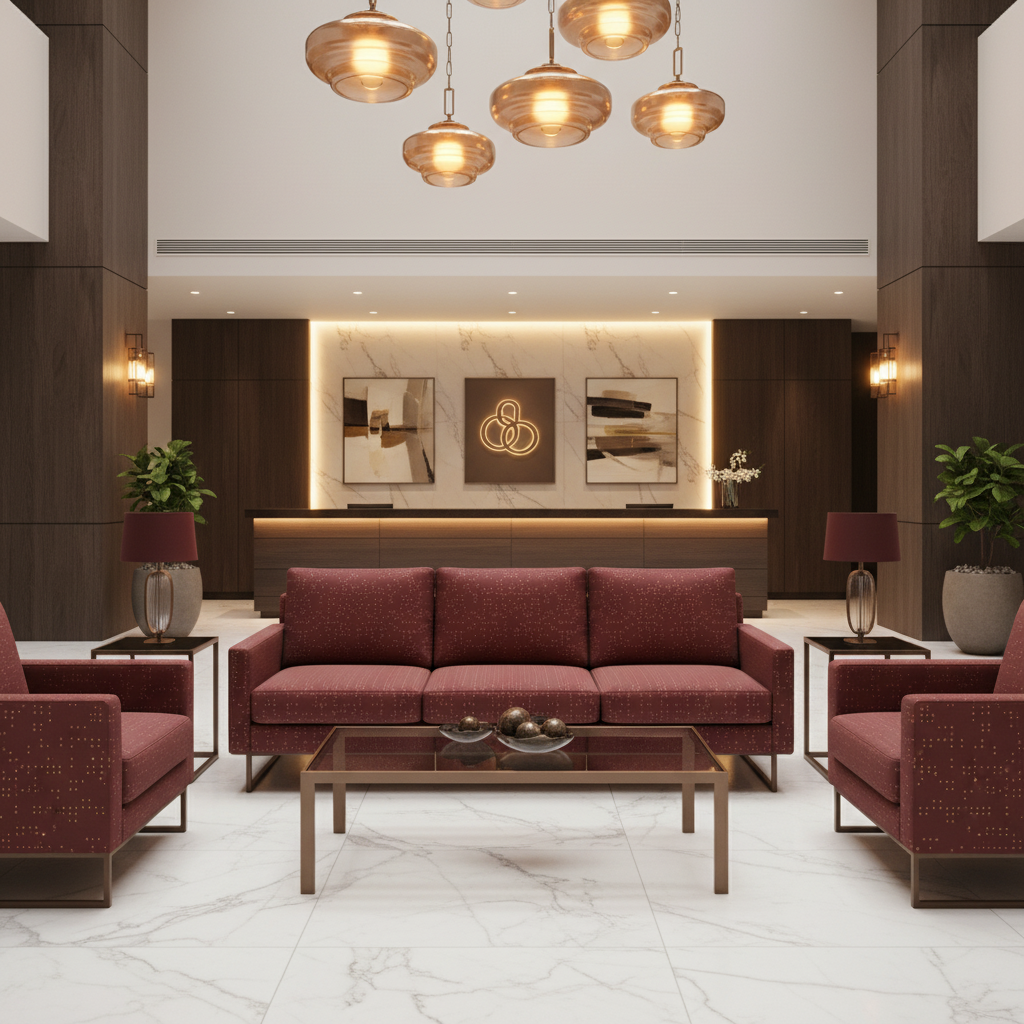 Analog - Garnet Etched Polyurethane Upholstered Sofa | Architectural Fabrics