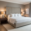 Smooth Solid Texture Muted Taupe Upholstered Headboard | Architectural Fabrics