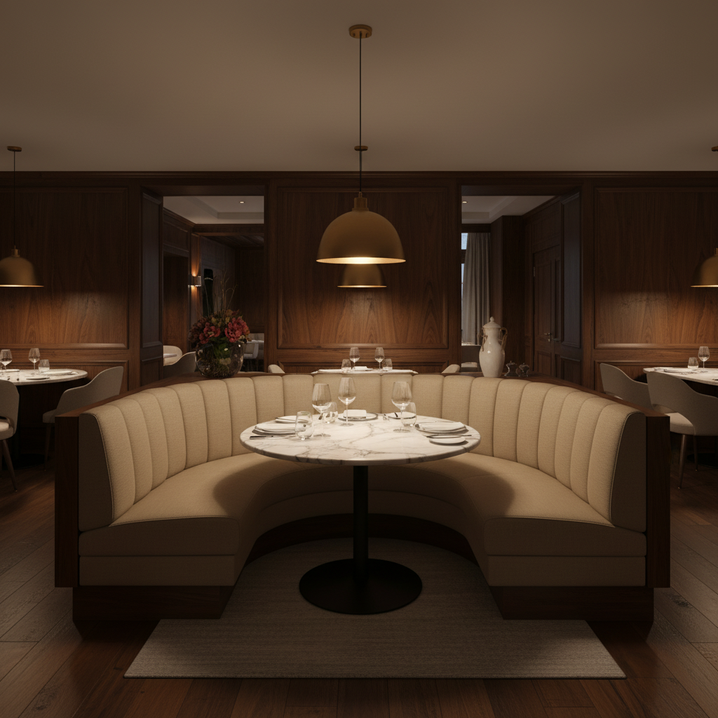 Morant - Latte Upholstered Banquette | Architectural Fabrics