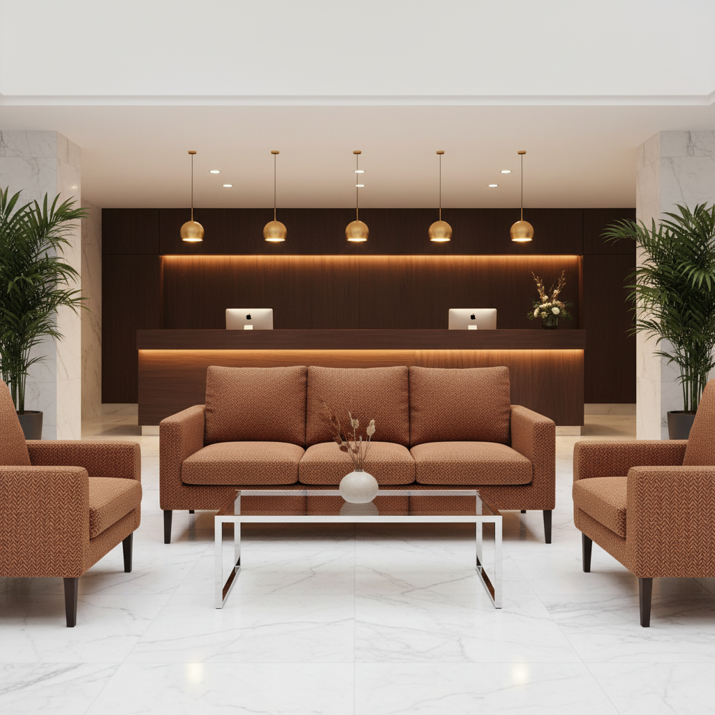 Rainbow Reef - Rust Upholstered Sofa | Architectural Fabrics