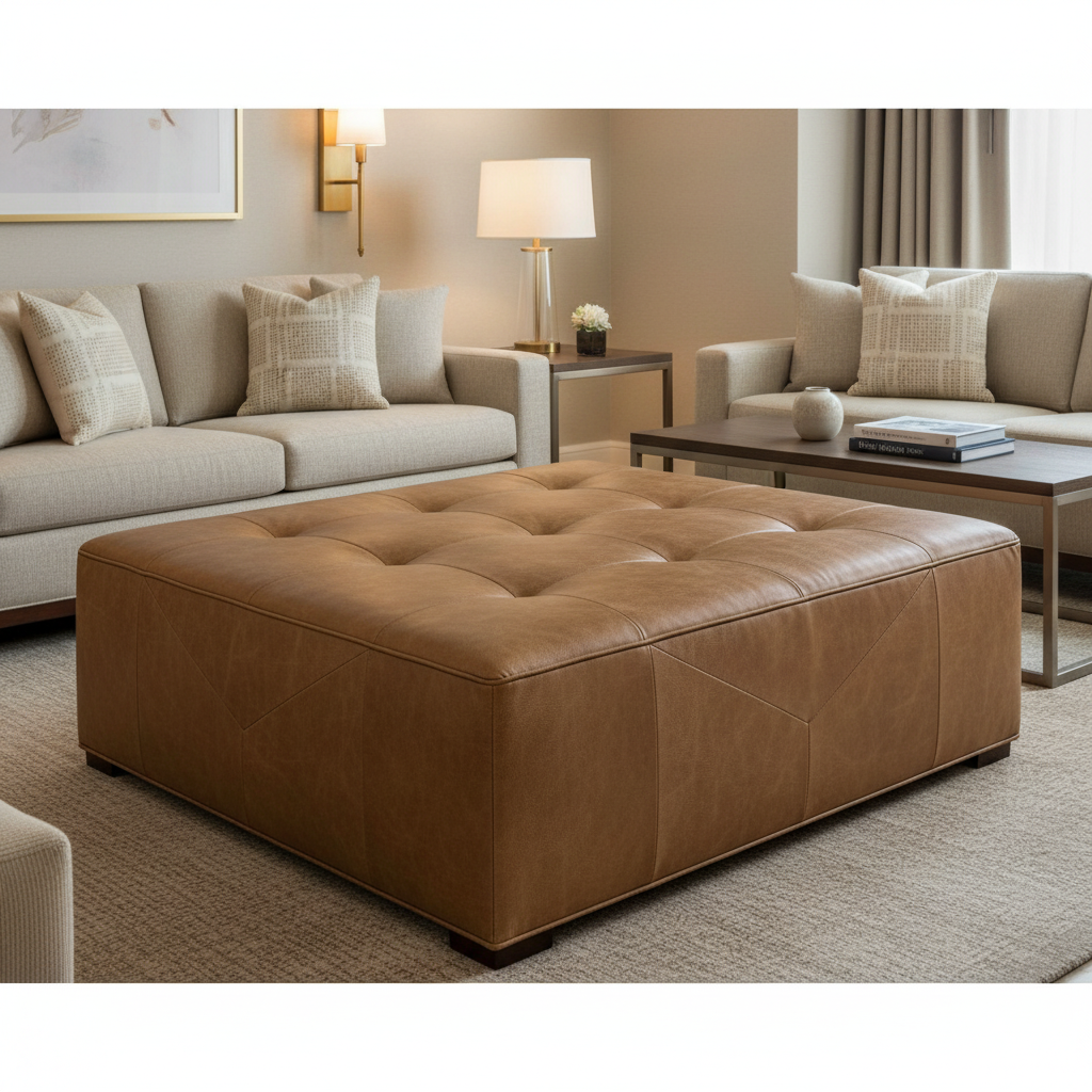 Bastia - Bastia Performance Polyurethane Upholstered Ottoman | Architectural Fabrics