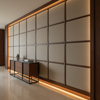 Smooth Solid Color Neutral Stone Upholstered Wall Panel | Architectural Fabrics