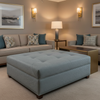 Storm Bay - Twilight Upholstered Ottoman | Architectural Fabrics