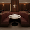 Embossed Crocodile Skin Deep Burgundy Upholstered Banquette | Architectural Fabrics