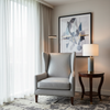 Subtle Pebble Grain Icy Silver Upholstered Chair | Architectural Fabrics