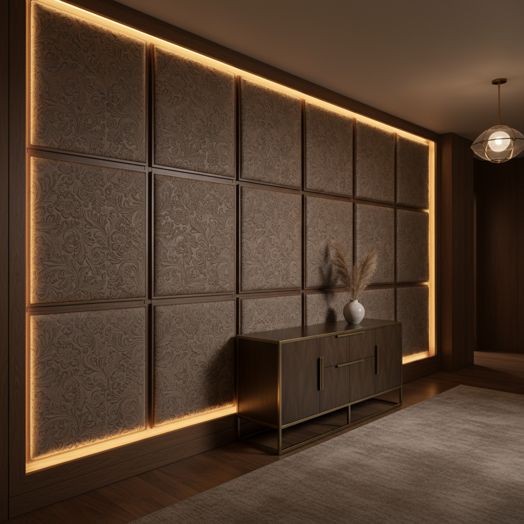 West Indian Lily - Canyon Upholstered Wall Panel | Architectural Fabrics