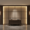 Brushed Linen Weave Sandy Beige Upholstered Wall Panel | Architectural Fabrics