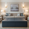 Vivace Reef - Ink Upholstered Ottoman | Architectural Fabrics