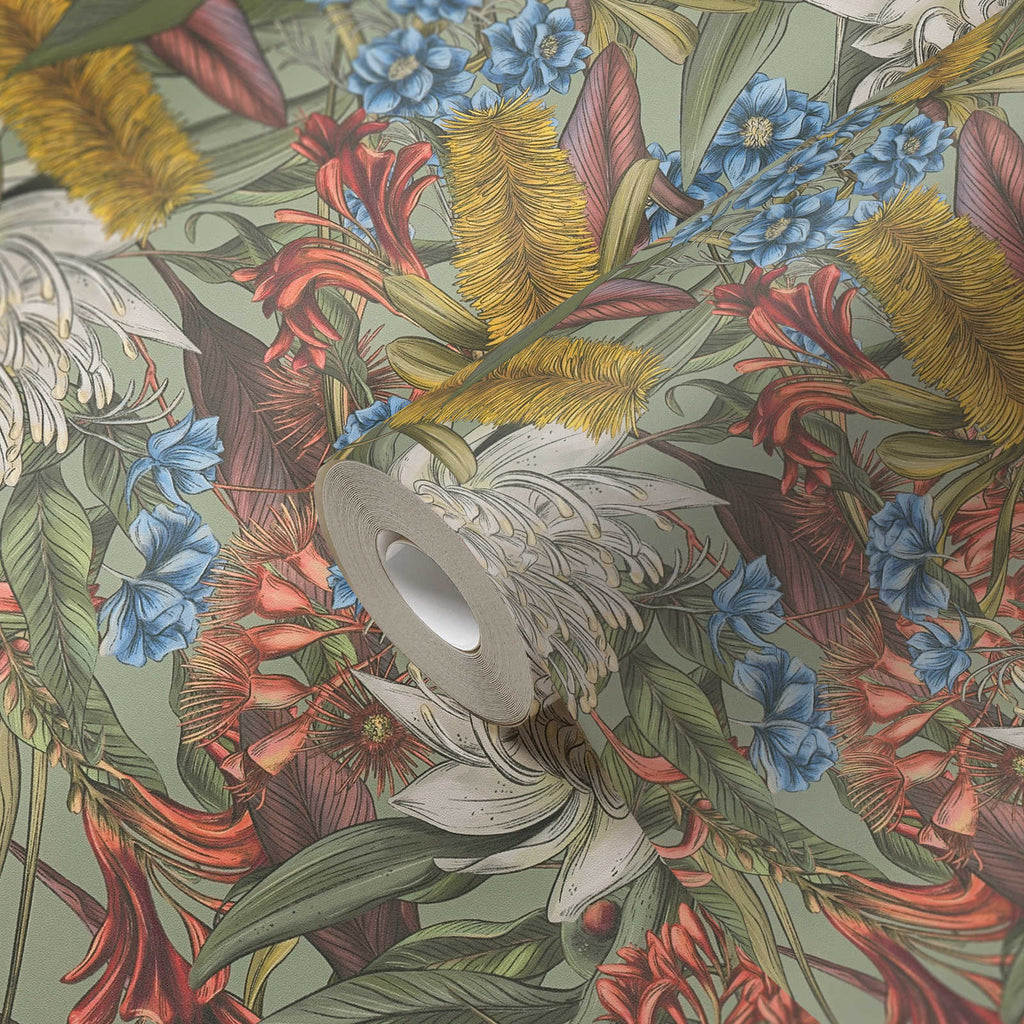 Drawn Into Nature Green Wallcovering | AS Creation