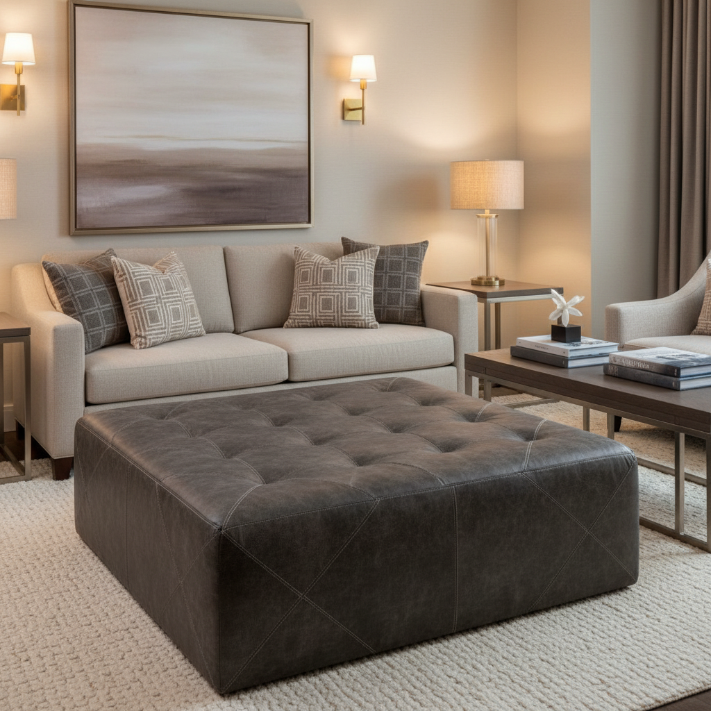 Bastia - Bastia Performance Polyurethane Upholstered Ottoman | Architectural Fabrics