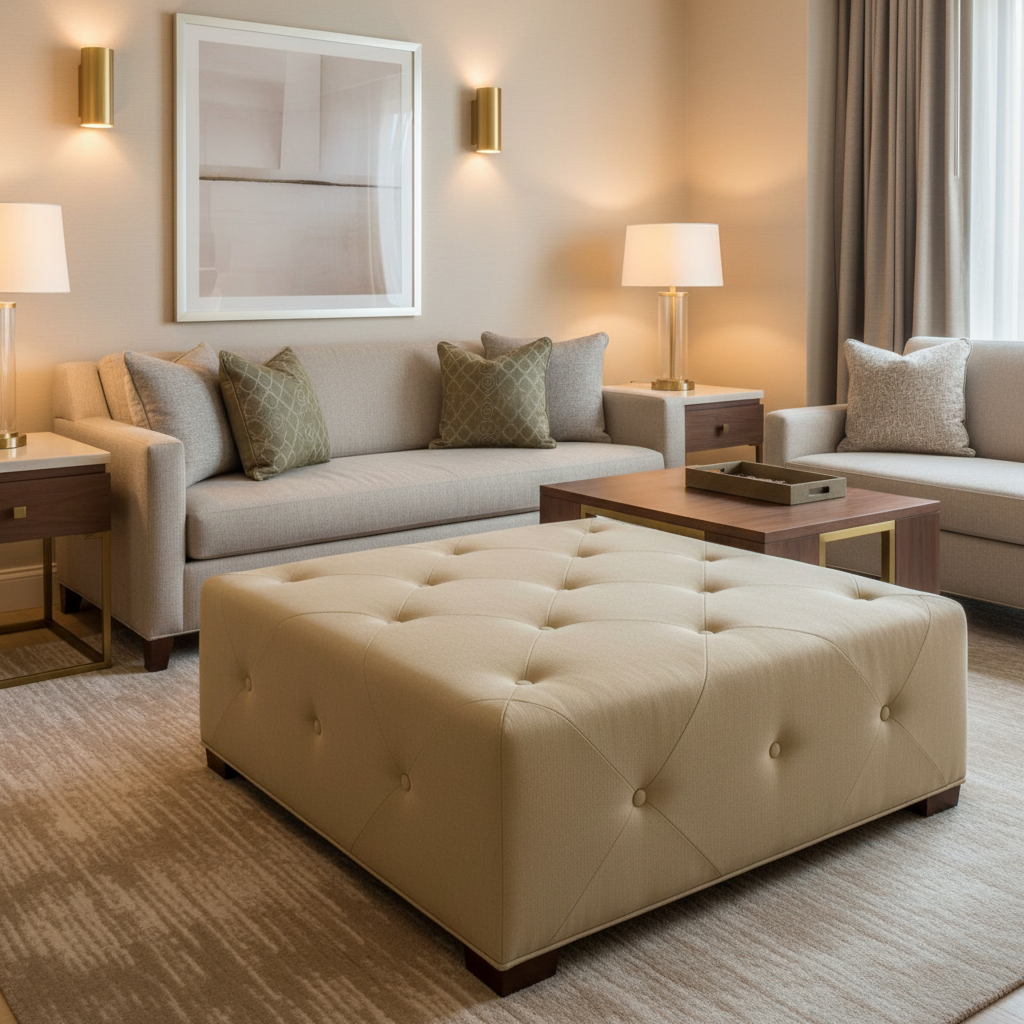 Luxury Cay - Martini Upholstered Ottoman | Architectural Fabrics