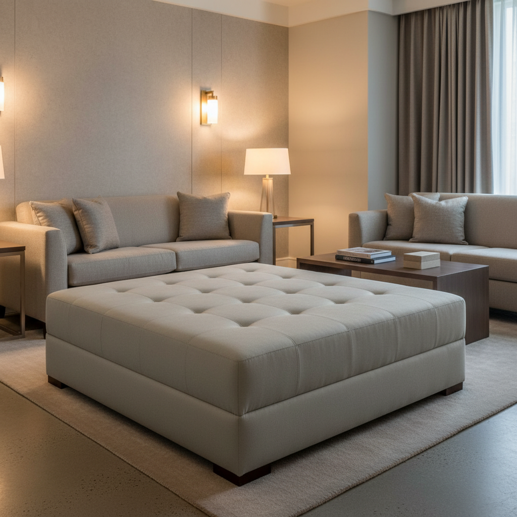 Bastia - Bastia Performance Polyurethane Upholstered Ottoman | Architectural Fabrics