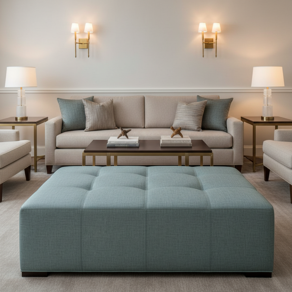 Turneffe - Cloud Upholstered Ottoman | Architectural Fabrics