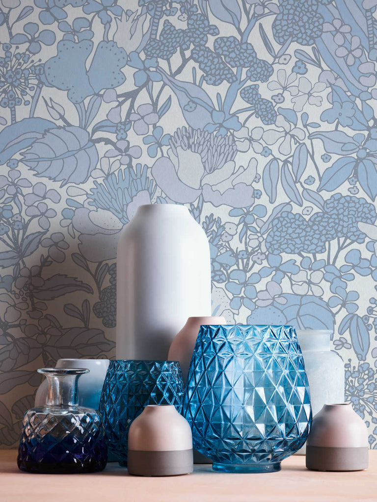 Floral Impression Light Blue Wallcovering | AS Creation