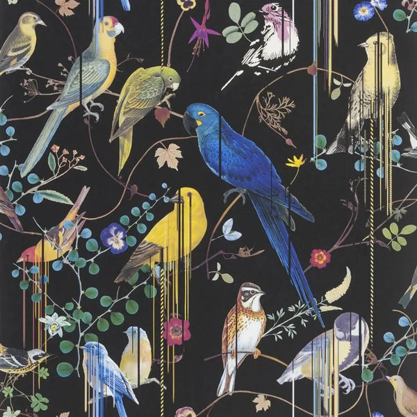 Birds Sinfonia 01 Black Wallpaper | Christian Lacroix Europe