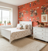 The Original Yeeha 1950's Cowboy - Orange Spice Mid-Century Modern | Architectural Wallcoverings - Girls Western Chic Bedroom Room Setting