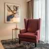 Subtle Linen Texture Deep Crimson Upholstered Chair | Architectural Fabrics