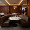 Aire Pebbled - Cocoa Bean Breathable Polyurethane Upholstered Banquette | Architectural Fabrics