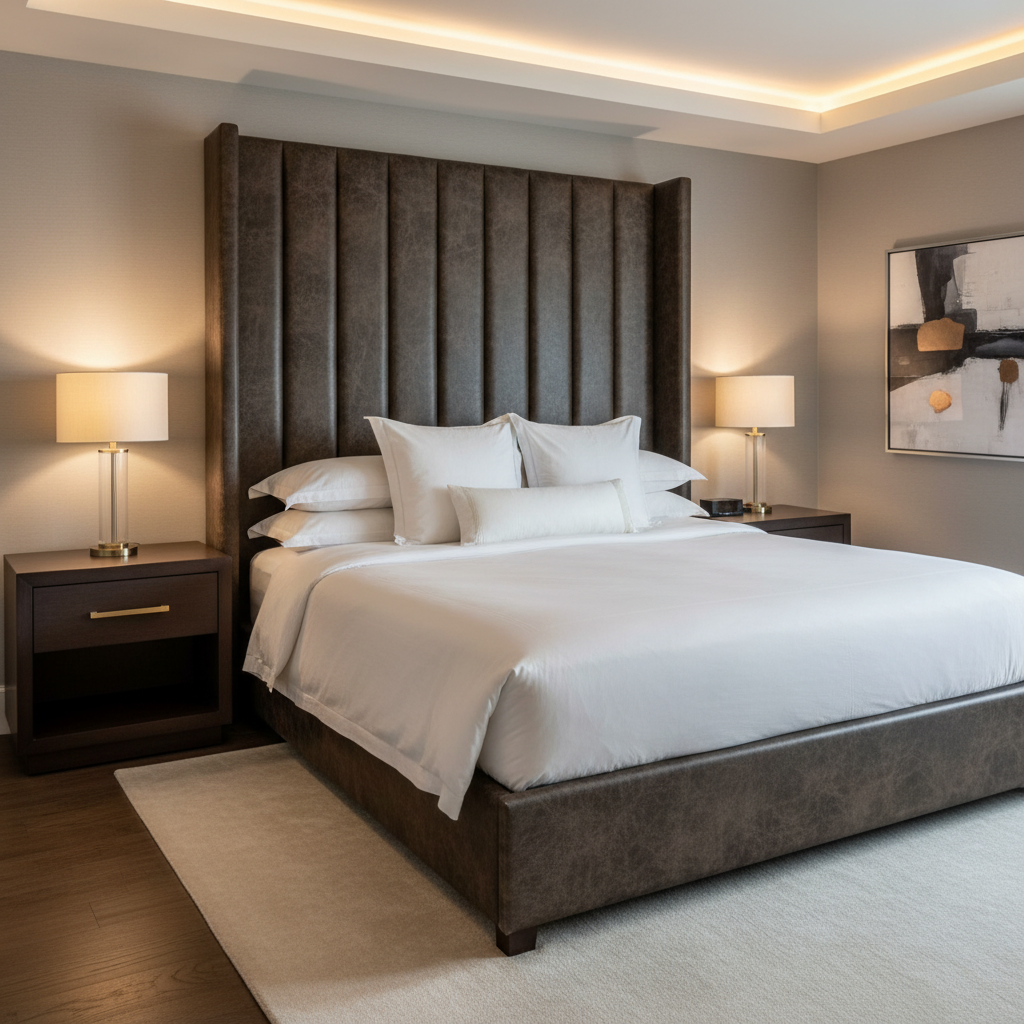 Trunk Bay - Espresso Upholstered Headboard | Architectural Fabrics