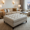 Turneffe - Snow Upholstered Ottoman | Architectural Fabrics