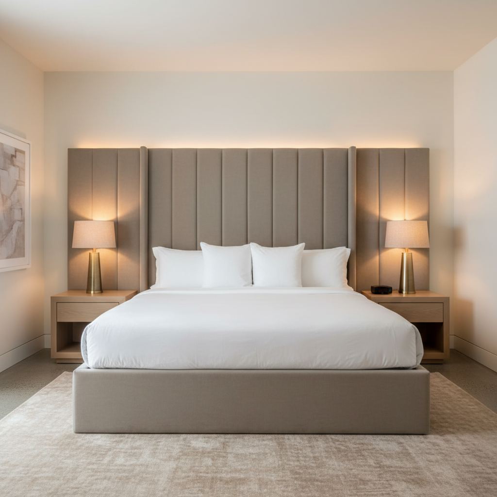 Luxury Cay - Fossil Upholstered Headboard | Architectural Fabrics