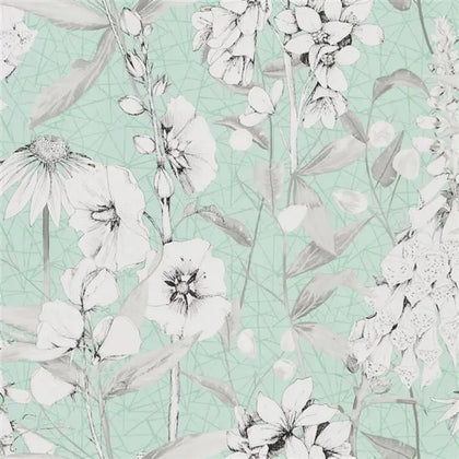Emilie Botanical 02 Aqua Blue | Designer's Guild Europe