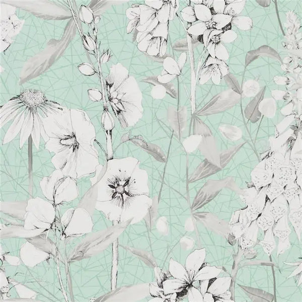 Emilie Botanical 02 Aqua Blue | Designer's Guild Europe