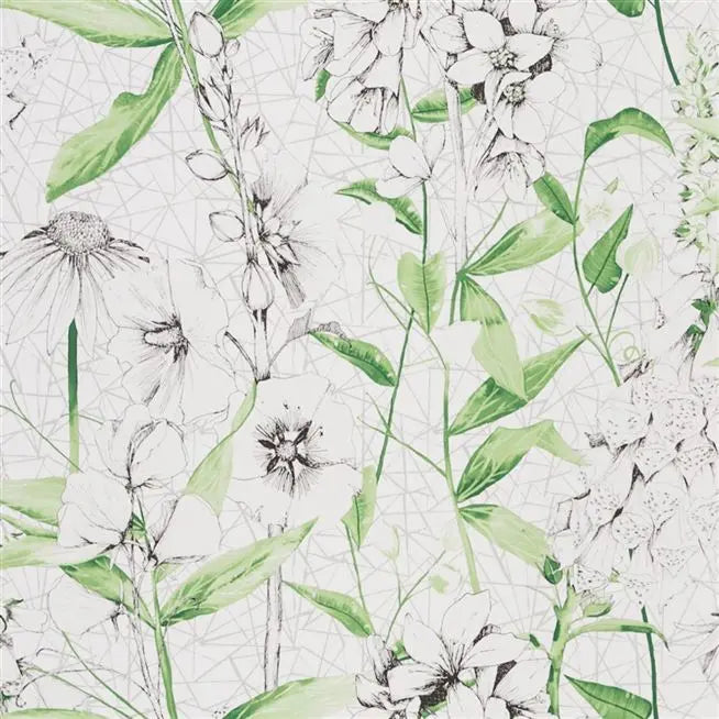 Emilie Botanical 01 Emerald Green Wallpaper | Designer's Guild Europe