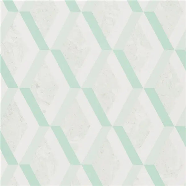 Jourdain Trellis Diamond  07 Jade Green Wallpaper | Designer's Guild Europe