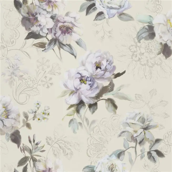 Victorine Large Scale Floral 01 Cream Wallpaper | Designer's Guild Europe