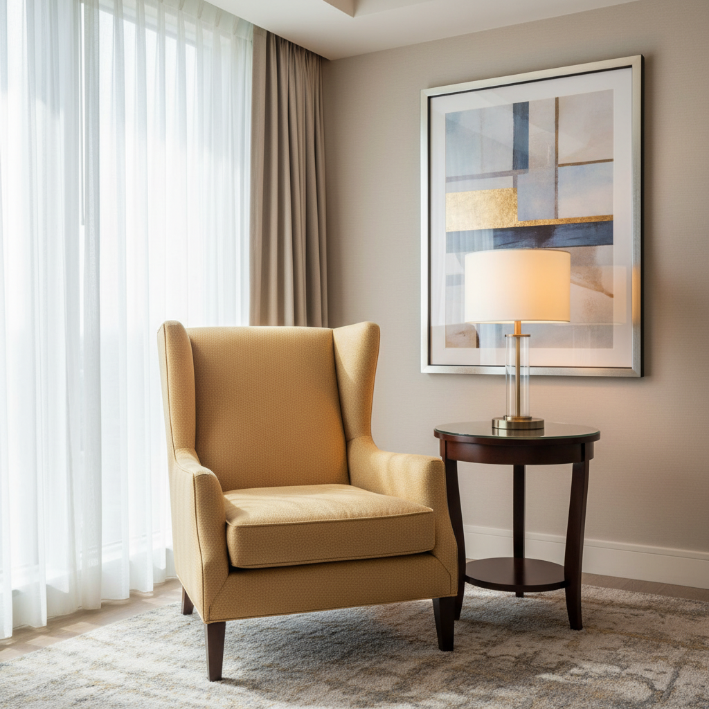 Smooth Pebble Grain Desert Sand Upholstered Chair | Architectural Fabrics