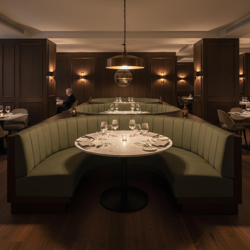 Aarden - Woodland Silicone Hybrid Upholstered Banquette | Architectural Fabrics
