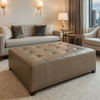 Alamo - Tundra Performance Vinyl Upholstered Ottoman | Architectural Fabrics