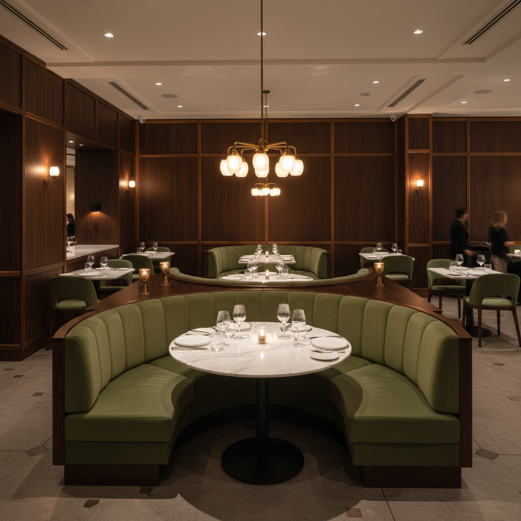 Front Royal Meadow Upholstered Banquette | Architectural Fabrics