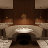 Aspect - Stone Linen Performance Polyurethane Upholstered Banquette | Architectural Fabrics