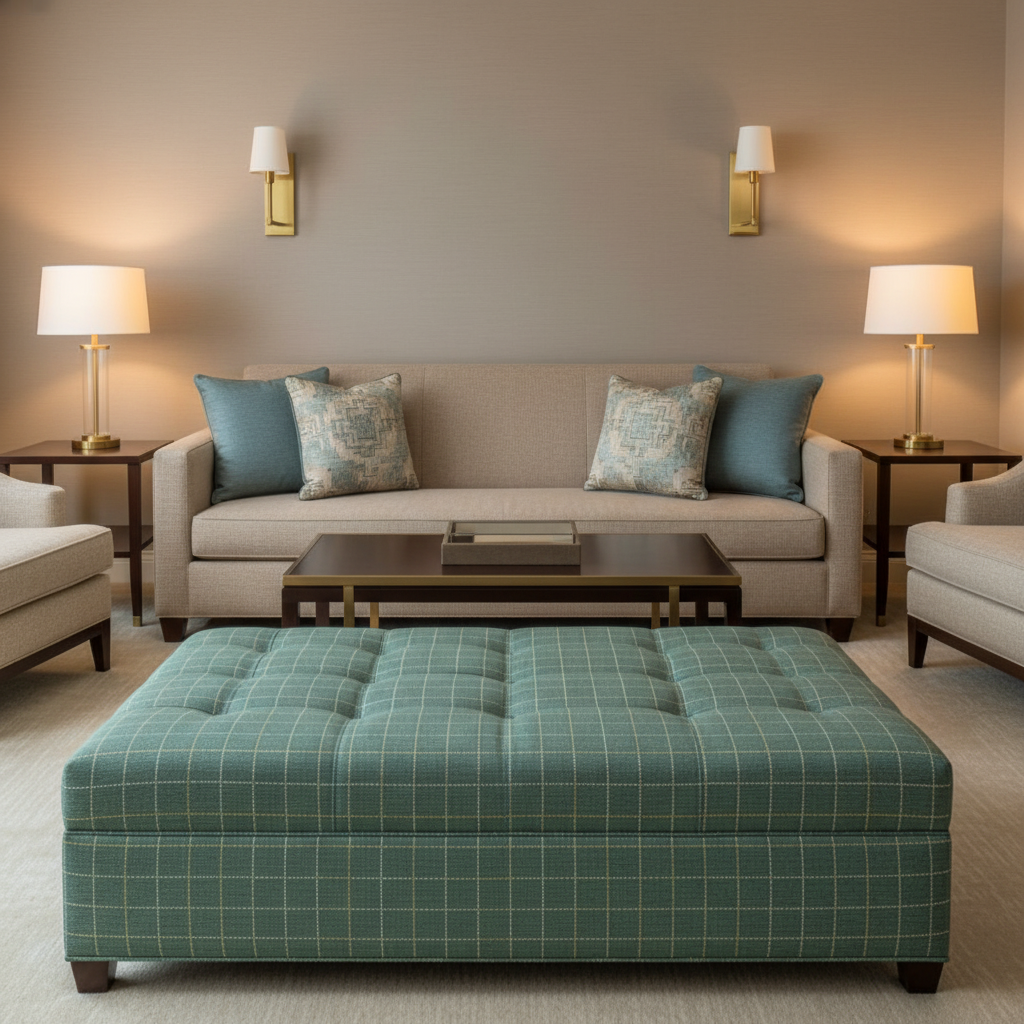 West End - Tidepool Upholstered Ottoman | Architectural Fabrics