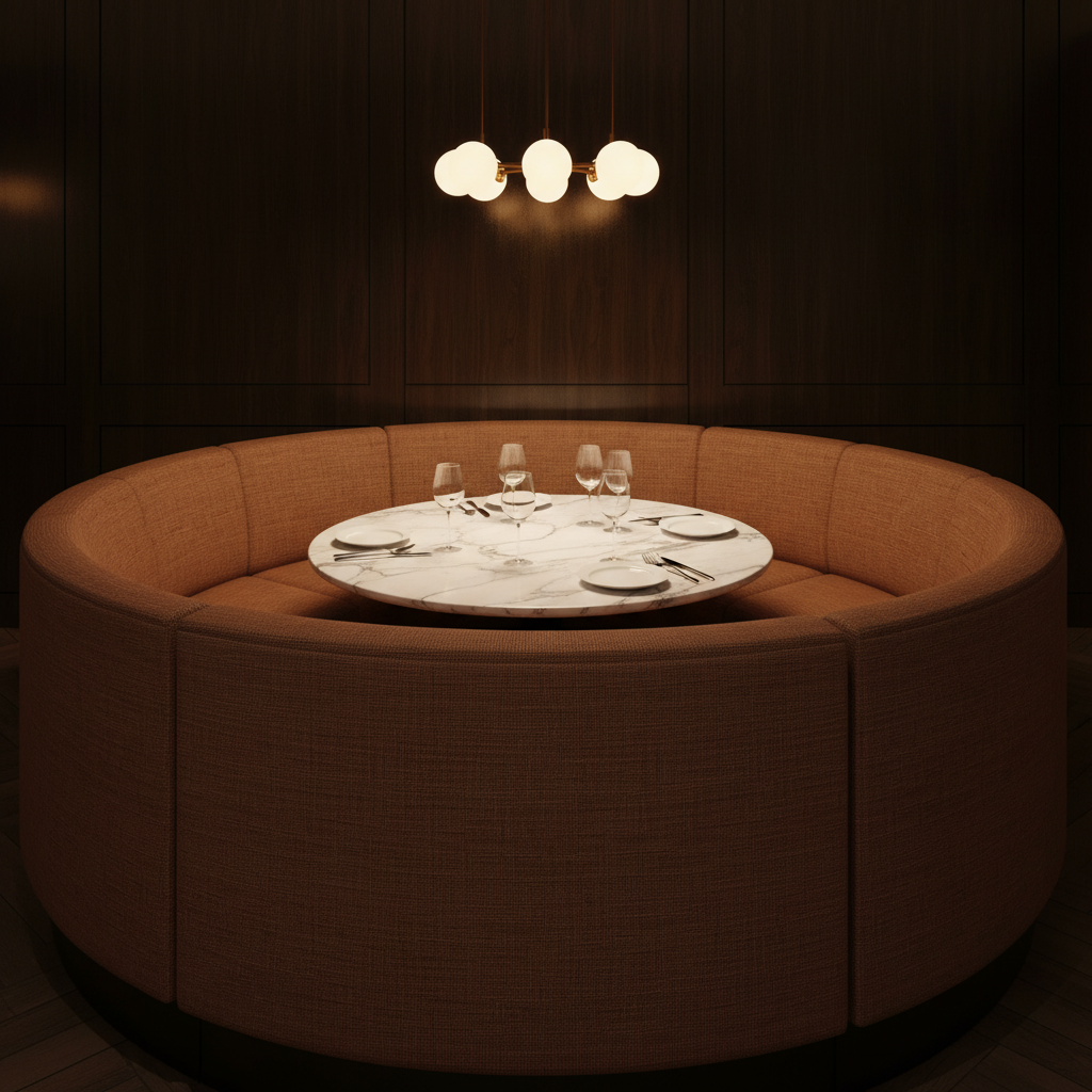 Linen Island - Earth Upholstered Banquette | Architectural Fabrics