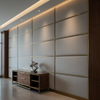 Subtle Woven Texture Cool Silver Upholstered Wall Panel | Architectural Fabrics
