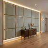 Woven Geometric Texture Aqua Mist Upholstered Wall Panel | Architectural Fabrics