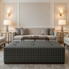 West End - Graphite Upholstered Ottoman | Architectural Fabrics