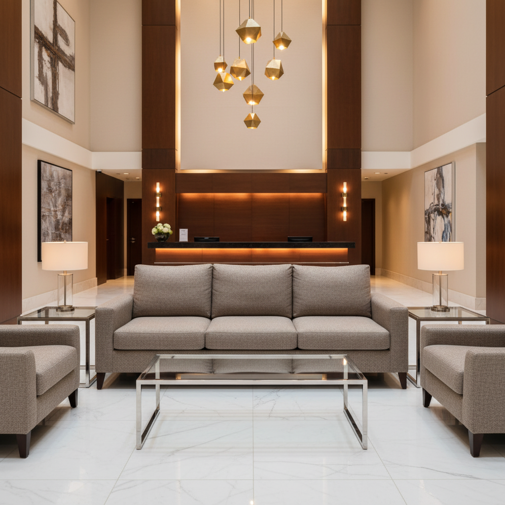 Woven Textile Texture Misty Taupe Upholstered Sofa | Architectural Fabrics