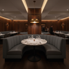 Maya Riviera - Pewter Upholstered Banquette | Architectural Fabrics
