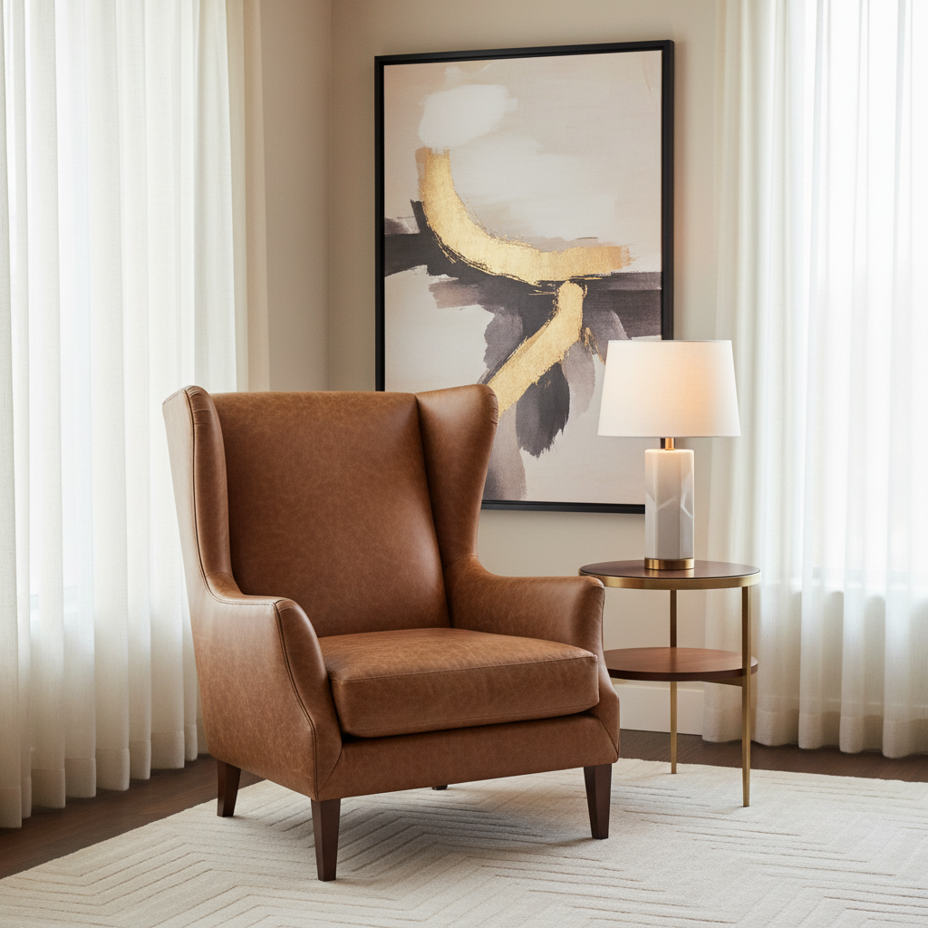 Vieques - Cognac Upholstered Chair | Architectural Fabrics
